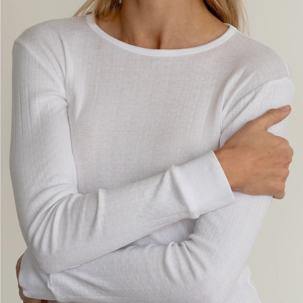 DONNI. Pointelle long sleeve tee